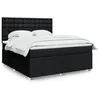 Image de vidaXL Sommier à lattes de lit avec matelas Noir 180x200 cm Tissu