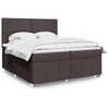 Image de vidaXL Sommier à lattes de lit avec matelas Marron foncé 200x200 cm