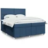 Image de vidaXL Sommier Ã  lattes de lit avec matelas Bleu 200x200 cm Tissu