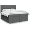 Image de vidaXL Sommier à lattes de lit avec matelas Gris foncé 200x200cm Tissu