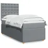 Image de vidaXL Sommier à lattes de lit avec matelas gris clair 80x200 cm tissu