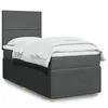 Image de vidaXL Sommier à lattes de lit et matelas Gris foncé 90x190 cm Tissu