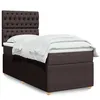 Image de vidaXL Sommier à lattes de lit avec matelas Marron foncé 90x190 cm