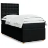 Image de vidaXL Sommier à lattes de lit avec matelas Noir 90x190 cm Tissu