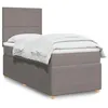 Image de vidaXL Sommier à lattes de lit avec matelas Taupe 90x200 cm Tissu