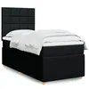 Image de vidaXL Sommier à lattes de lit avec matelas Noir 90x200 cm Tissu