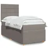 Image de vidaXL Sommier à lattes de lit avec matelas Taupe 90x200 cm Tissu