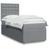Image de vidaXL Sommier à lattes de lit avec matelas Gris clair 90x200 cm Tissu