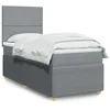 Image de vidaXL Sommier à lattes de lit avec matelas Gris clair 100x200cm Tissu