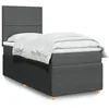Image de vidaXL Sommier à lattes de lit avec matelas Gris foncé 100x200cm Tissu