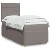 Image de vidaXL Sommier à lattes de lit avec matelas Taupe 100x200 cm Tissu