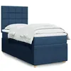 Image de vidaXL Sommier à lattes de lit avec matelas Bleu 100x200 cm Tissu