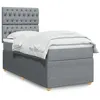 Image de vidaXL Sommier à lattes de lit avec matelas Gris clair 100x200cm Tissu