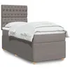Image de vidaXL Sommier à lattes de lit avec matelas Taupe 100x200 cm Tissu