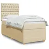 Image de vidaXL Sommier à lattes de lit avec matelas Crème 100x200 cm Tissu