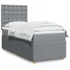 Image de vidaXL Sommier à lattes de lit avec matelas Gris clair 100x200cm Tissu