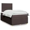 Image de vidaXL Sommier à lattes de lit avec matelas Marron foncé 120x200 cm