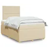 Image de vidaXL Sommier à lattes de lit avec matelas Crème 120x200 cm Tissu