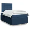 Image de vidaXL Sommier à lattes de lit avec matelas Bleu 120x200 cm Tissu