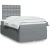 Image de vidaXL vidaXL Sommier à lattes de lit avec matelas Gris clair 120x200cm Tissu