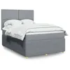 Image de vidaXL Sommier à lattes de lit avec matelas Gris clair 140x190cm Tissu