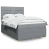Image de vidaXL Sommier Ã  lattes de lit avec matelas Gris clair 140x190cm Tissu