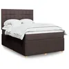Image de vidaXL Sommier à lattes de lit avec matelas Marron foncé 140x190 cm