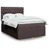 Image de vidaXL Sommier à lattes de lit avec matelas Marron foncé 140x190 cm