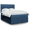 Image de vidaXL Sommier à lattes de lit avec matelas Bleu 140x190 cm Tissu