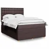 Image de vidaXL Sommier à lattes de lit avec matelas Marron foncé 140x190 cm