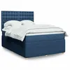 Image de vidaXL Sommier à lattes de lit avec matelas Bleu 140x190 cm Tissu
