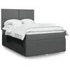 Image de vidaXL Sommier à lattes de lit avec matelas Gris foncé 140x200cm Tissu