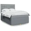 Image de vidaXL Sommier à lattes de lit avec matelas Gris clair 140x200cm Tissu