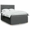 Image de vidaXL Sommier à lattes de lit avec matelas Gris foncé 140x200cm Tissu