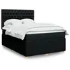 Image de vidaXL Sommier à lattes de lit avec matelas Noir 140x200 cm Tissu