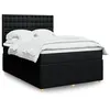 Image de vidaXL Sommier à lattes de lit avec matelas Noir 140x200 cm Tissu