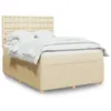 Image de vidaXL Sommier à lattes de lit avec matelas Crème 140x200 cm Tissu