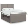 Image de vidaXL Sommier à lattes de lit avec matelas Taupe 160x200 cm Tissu