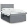 Image de vidaXL Sommier à lattes de lit avec matelas Gris clair 160x200cm Tissu