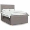 Image de vidaXL Sommier à lattes de lit avec matelas Taupe 160x200 cm Tissu
