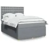 Image de vidaXL Sommier à lattes de lit avec matelas Gris clair 160x200cm Tissu
