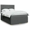 Image de vidaXL Sommier à lattes de lit avec matelas Gris foncé 160x200cm Tissu