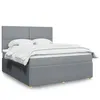 Image de vidaXL Sommier à lattes de lit avec matelas Gris clair 180x200cm Tissu