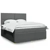 Image de vidaXL Sommier à lattes de lit avec matelas Gris foncé 180x200cm Tissu