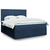 Image de vidaXL Sommier à lattes de lit avec matelas Bleu 180x200 cm Tissu