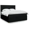 Image de vidaXL Sommier à lattes de lit avec matelas Noir 180x200 cm Tissu