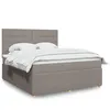 Image de vidaXL Sommier à lattes de lit avec matelas Taupe 180x200 cm Tissu