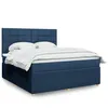Image de vidaXL Sommier à lattes de lit avec matelas Bleu 180x200 cm Tissu