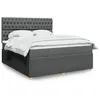 Image de vidaXL Sommier à lattes de lit avec matelas Gris foncé 180x200cm Tissu