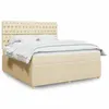 Image de vidaXL Sommier à lattes de lit avec matelas Crème 180x200 cm Tissu
